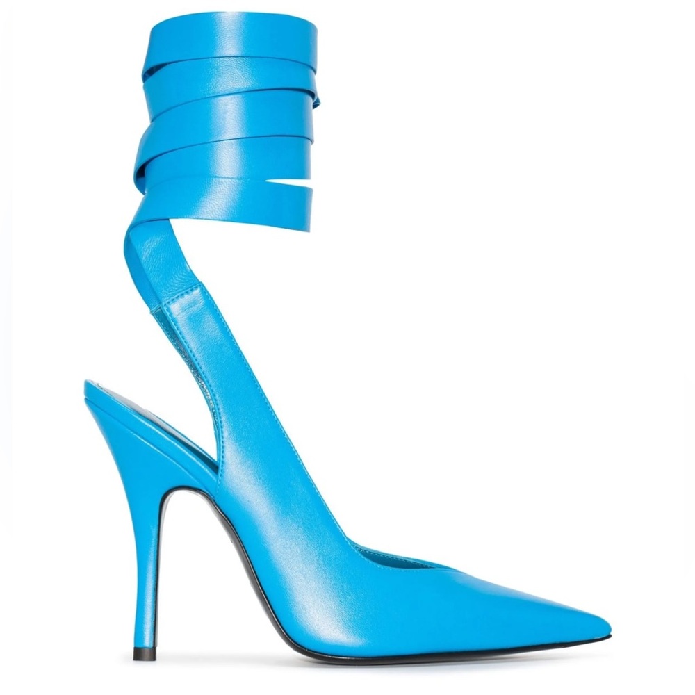 The Attico Venus Ribbon 105mm Slingback Pump - Size 41 - Turquoise